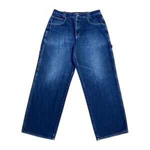Vintage Anchor Blue Mens Size 36x32 Baggy Jeans Denim Wide Leg USA Carpenter